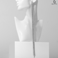 Серьги висячие со стразами «Водопад» овал 3 нити, цвет белый в серебре, 32 см Серьги висячие со стразами «Водопад» овал 3 нити, цвет белый в серебре, 32 см