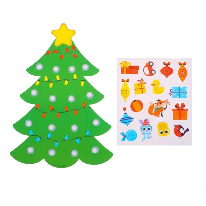 Новогодняя игра на липучках «Новый год! Ёлка», наряжаем ёлочку, сортируем игрушки Новогодняя игра на липучках «Новый год! Ёлка», наряжаем ёлочку, сортируем игрушки