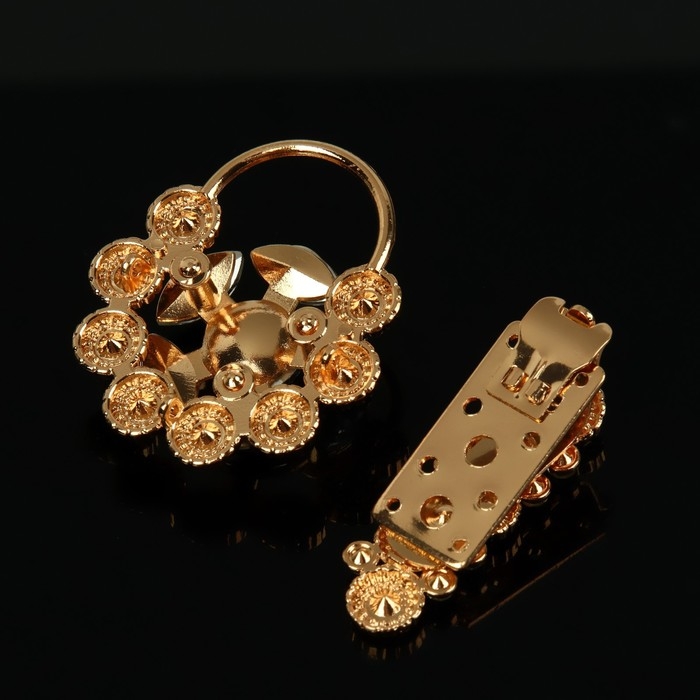 Декоративная застёжка, 9,4 &times; 4,5 см, цвет золотой