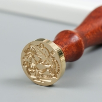 Печать для сургуча с деревянной ручкой "Перо и чернила" 9х2,5х2,5 см