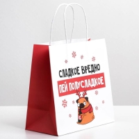 Пакет подарочный новогодний &laquo;Сладкое вредно&raquo;, 22 х 22 х 11 см, Новый год