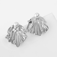 Серьги с жемчугом «Жемчуг» ракушка, немо, цвет серебро Серьги с жемчугом «Жемчуг» ракушка, немо, цвет серебро