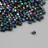 Бусины для творчества пластик "Ромб-кристалл голография бензин" набор 20 гр 0,4х0,4 см