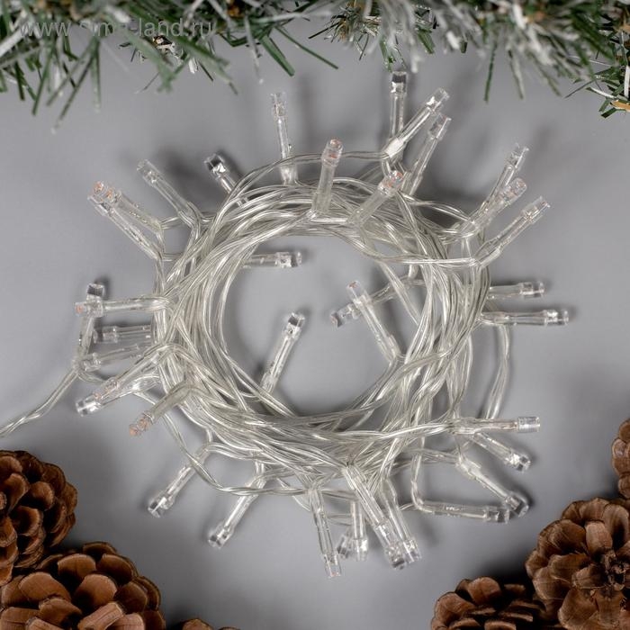 Гирлянда &laquo;Нить&raquo; 2 м, IP20, прозрачная нить, 20 LED, свечение красное, 2 режима, AAх3