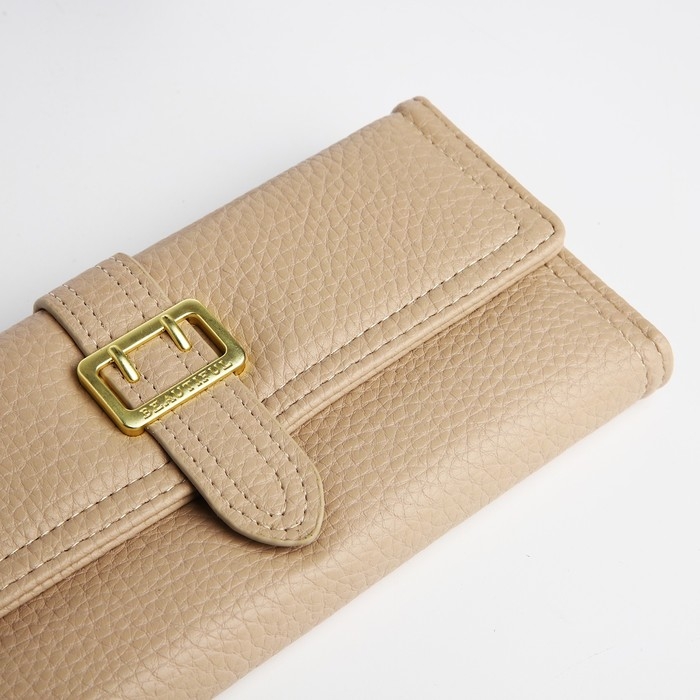 Кошелёк женский на кнопке, цвет бежевый Кошелёк женский на кнопке, цвет бежевый