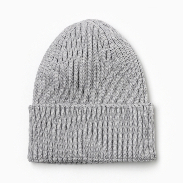 Шапочка детская, цвет серый-меланж, р-р 54-56 (7 лет)