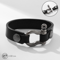 Браслет кожа «Миллениум» на замке, цвет чёрный Браслет кожа «Миллениум» на замке, цвет чёрный