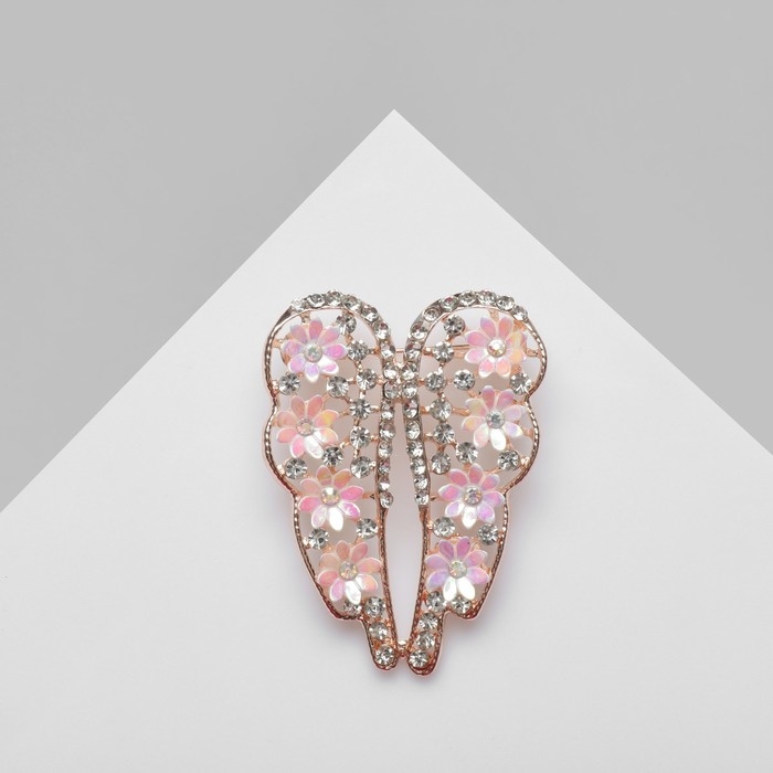 Брошь &laquo;Дыхание весны&raquo;, цветная в розовом золоте