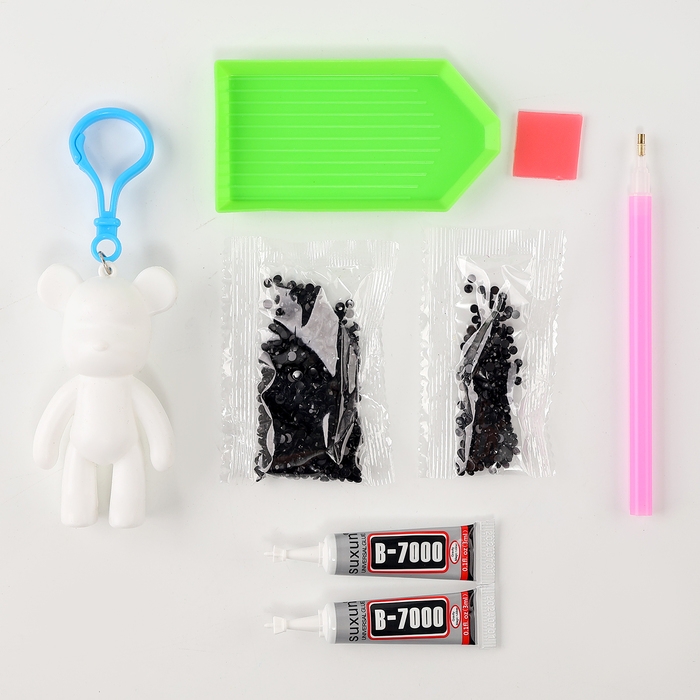 Алмазный брелок &laquo;Мишка&raquo;, цвет чёрный, своими руками