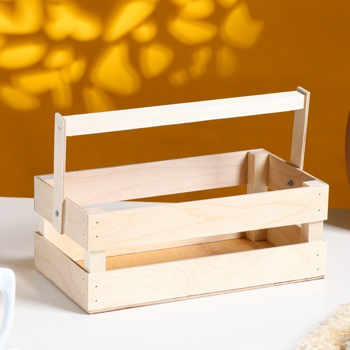 Кашпо деревянное 24.5×13.5×9 см Кашпо деревянное 24.5×13.5×9 см "Двушка Лайт", двухреечное, натуральный Дарим Красиво