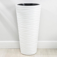 Кашпо для цветов со вставкой &laquo;Оазис&raquo;, 43 л (10 л), цвет белый