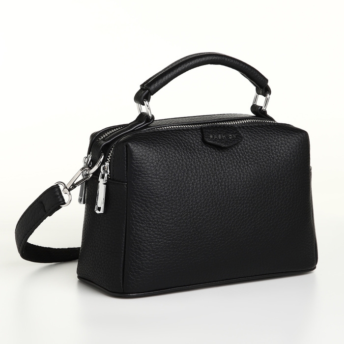 Сумка женская, 23*14*10, 2 отд на молнии, н/карман, регул ремень, черный Сумка женская, 23*14*10, 2 отд на молнии, н/карман, регул ремень, черный