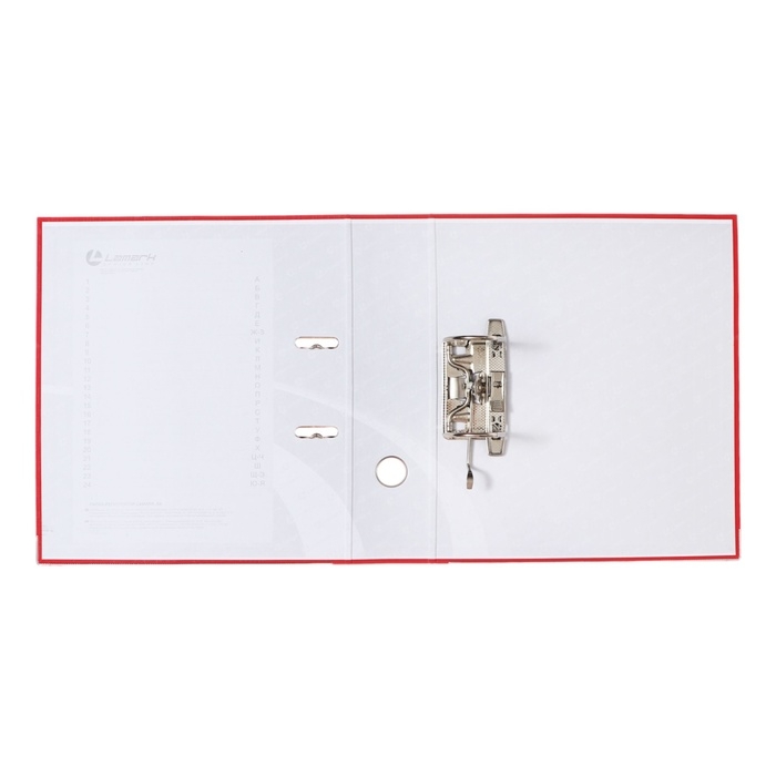 Папка-регистратор А4, 75 мм, Calligrata, ПВХ, тиснение Папка-регистратор А4, 75 мм, Calligrata, ПВХ, тиснение "лен", металлическая окантовка, карман на корешок, собранная, красная, микс