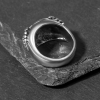 Кольцо «Перстень» череп и когти, цвет чернёное серебро, 18 размер Кольцо «Перстень» череп и когти, цвет чернёное серебро, 18 размер