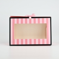 Складная коробка для цветов с окном &laquo;Спасибо, что ты есть&raquo;, розовая, 16 х 27 х 9 см