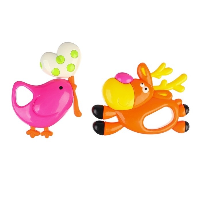 Набор погремушек &laquo;Олененок и Птичка&raquo;, 2 шт, Крошка Я