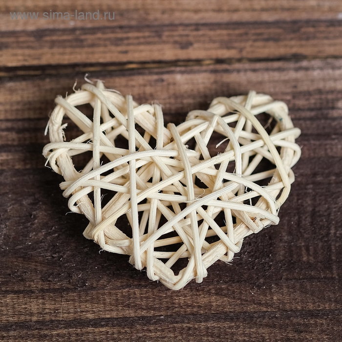 Декор для творчества из лозы &laquo;Сердце&raquo;, цвет натуральный