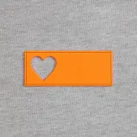 Лейбл из ПВХ с вырубкой &laquo;Сердце&raquo;, оранжевый неон