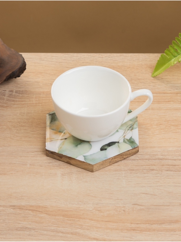 Подставка под горячее (набор 4 шт) "Листья" дерево манго 15х13х5 см