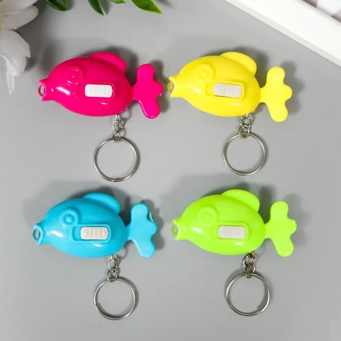 Фонарик свет на кольце "Рыбка"светит  МИКС 5х1,7х3 см