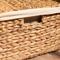 Корзинка прямоугольная с крышкой и тканевым подкладом, 44х30х20 см, водный гиацинт