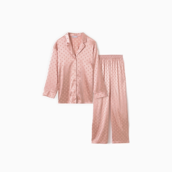 Пижама женская (рубашка и брюки) KAFTAN Пижама женская (рубашка и брюки) KAFTAN "Горох" цвет розовый, размер 44-46