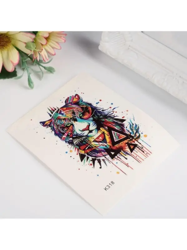 Переводная тату на тело цветная &laquo;Тигр&raquo;, 10&times;8 см