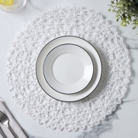 Салфетка сервировочная на стол Доляна &laquo;Одуванчик&raquo;, d=38 см, цвет белый