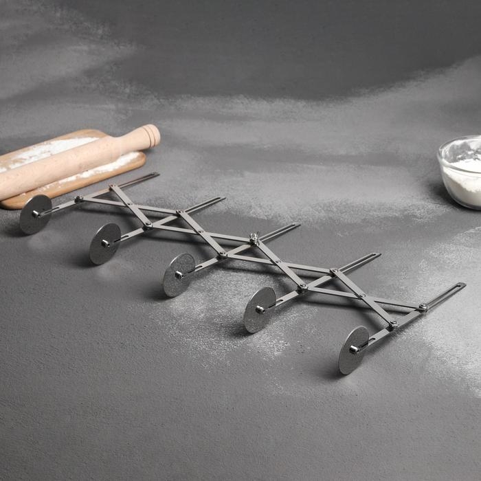 Тесторезка растяжимая Доляна, 5 дисков, 24,5&times;5 см