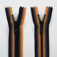 Молния &laquo;Трактор&raquo;, №5, неразъёмная, замок автомат, 18 см, оранжевая, чёрная