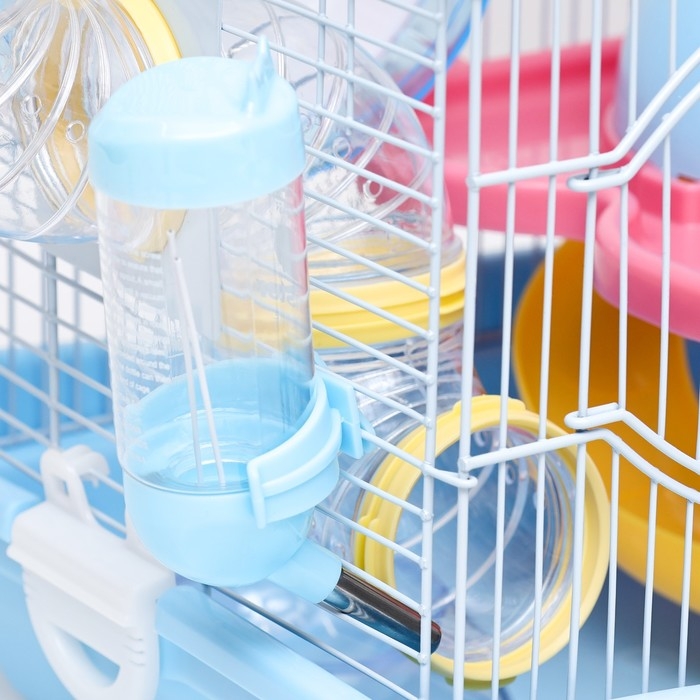 Клетка для грызунов Клетка для грызунов "Пижон", укомплектованная с туннелем, 37 х 27 х 30 см, синий