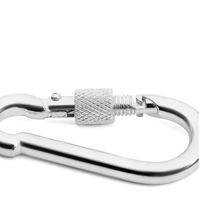 Карабин монтажный с фиксатором ТУНДРА krep, DIN5299D, 6&times;60 мм, оцинкованный, 1 шт.