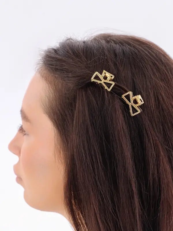 Крабик для волос &laquo;Эмма&raquo;, бантик, 2.5 см, золото