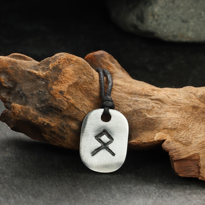 Амулет Амулет "Скандинавские Руны", руна ОТАЛ, 21х29мм, металлический