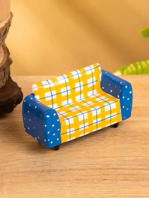 Сувенир дерево "Кресло" цв. жёлто-синий, 10х4х5,5 см