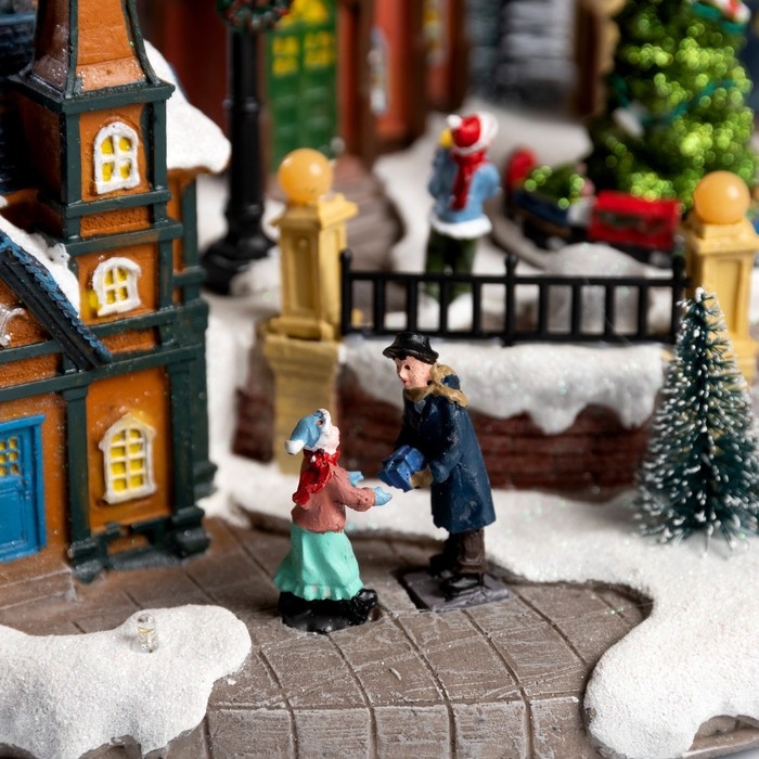 Светодиодная фигура «Рождественская площадь» 40 × 21 × 22 см, полистоун, батарейки ААх3 (не в комплекте), USB, свечение мульти Светодиодная фигура «Рождественская площадь» 40 × 21 × 22 см, полистоун, батарейки ААх3 (не в комплекте), USB, свечение мульти