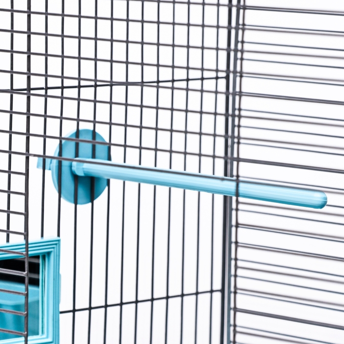 Клетка для птиц "Пижон" №100, разборная, 42 х 30 х 37см (укомплект.) бирюзовая