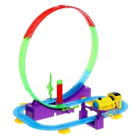 Автотрек детский &laquo;Мой город&raquo;, работает от батареек, 32 детали, цвет поезда жёлтый