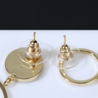 Серьги с перламутром &laquo;Волшебство&raquo; круг и кольцо, цвет белый в золоте