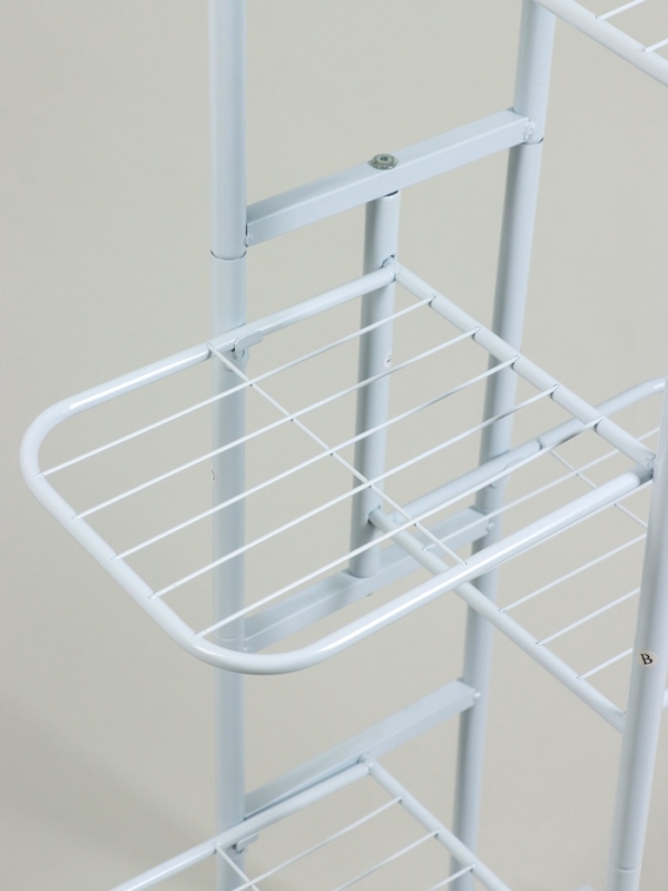 Подставка для цветов Greengo, 8 полок, 43 &times; 22 &times; 141 см, напольная, металл, белая