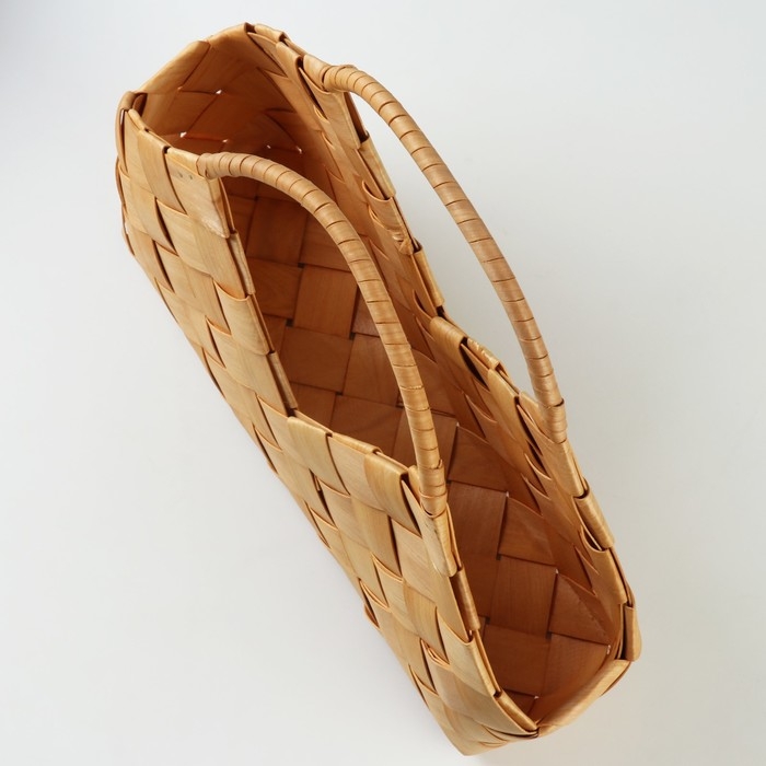 Корзина плетеная, 34 x 12 x H12,5/21/25 см, секвойя