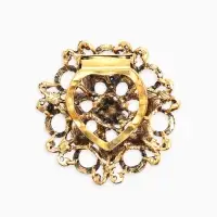 Зажим для платка "Цветок астры", цвет белый в чернёном золоте