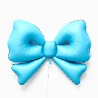Воздушный шар фольгированный 50" "Бант" цвет голубой  матовый
