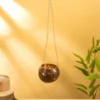 Подсвечник подвесной из кокоса, 9-12 см, коричневый