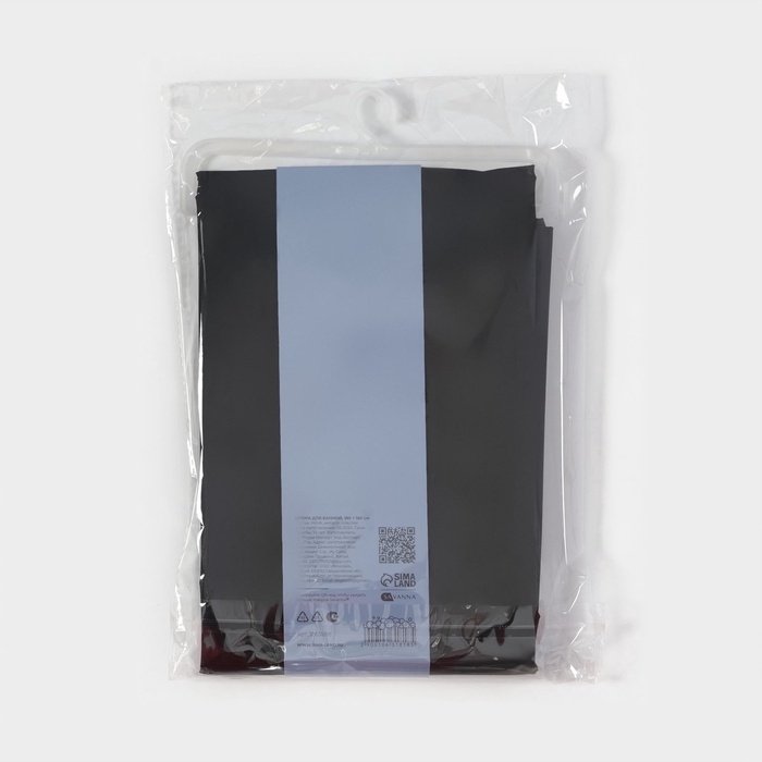 Штора для ванной &laquo;Классика&raquo;, с люверсами, с утяжелителями, PEVA ароматизированная, 180&times;180 см, чёрная