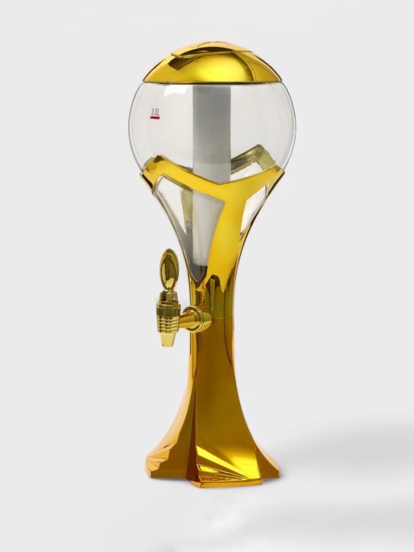 Башня пивная &laquo;Шар&raquo;, 3 л, ёмкость для льда, подсветка, пластик, золотистый