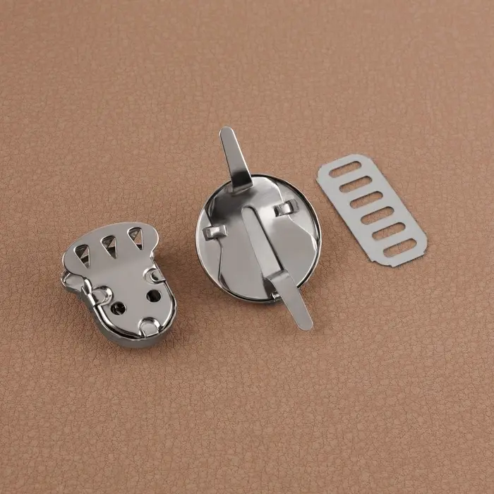 Застёжка для сумки, 2.5&times;2.5 см, цвет серебряный