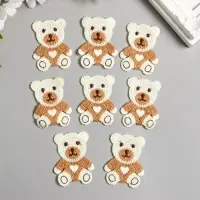 Декоративный элемент для творчества &laquo;Арт Узор. Медвежонок с сердечком&raquo;, текстиль вышивка, 5.8&times;4.6 см