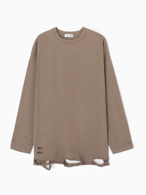 Лонгслив женский MINAKU: One Most Brand, цвет хаки, ONESIZE