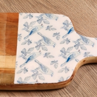 Доска разделочная прямоугольная "Синие птицы" дерево манго 41х18 см